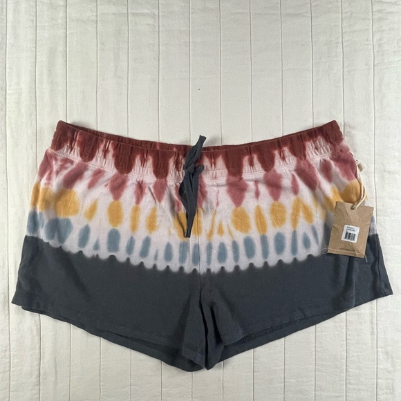 P.J. Salvage Pants - P.J. Salvage Red and White Tie-Dye Shorts XL